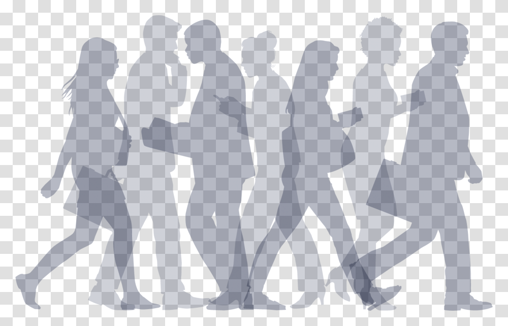 Silhouette Of Group Of People, Person, Crowd, Audience, Marching Transparent Png