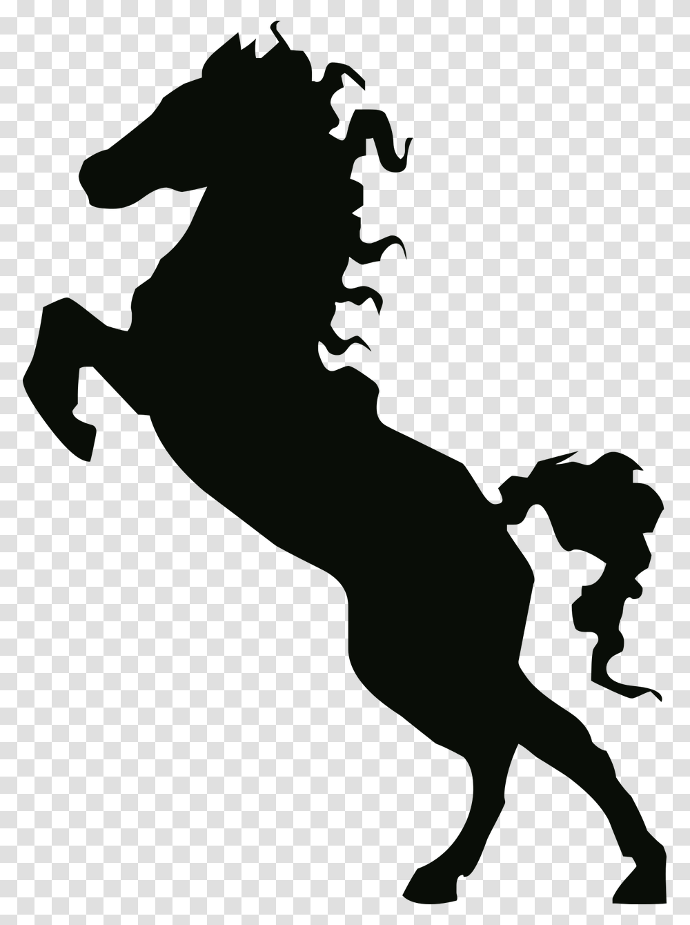 Silhouette Of Horse Rearing, Person, People, Team Sport Transparent Png