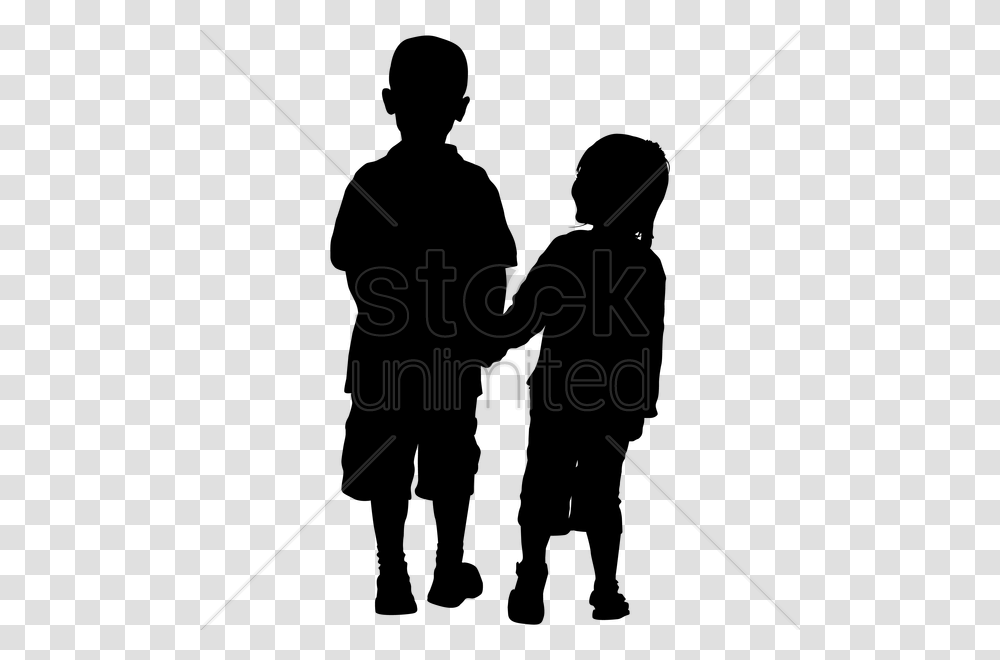 Silhouette Of Kids Holding Hands Vector Image, Tripod, Lighting, Photography, Sport Transparent Png