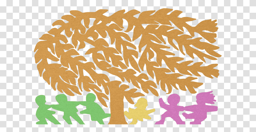 Silhouette Of Kids Playing Under A Willow Tree, Rug, Pattern, Paper Transparent Png