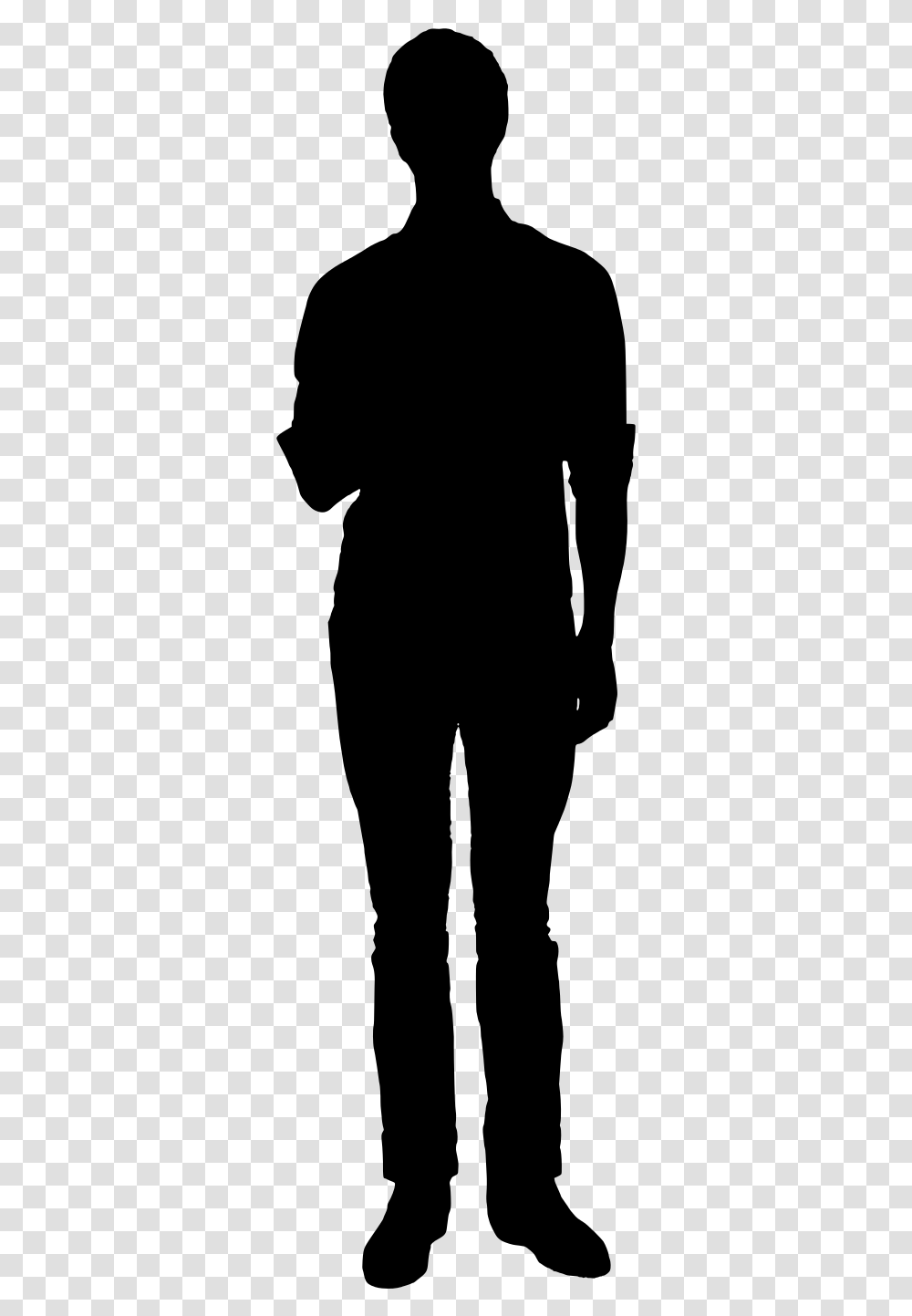 Silhouette Of Man Standing And Facing Forward Australian Cobberdog Size, Gray, World Of Warcraft Transparent Png
