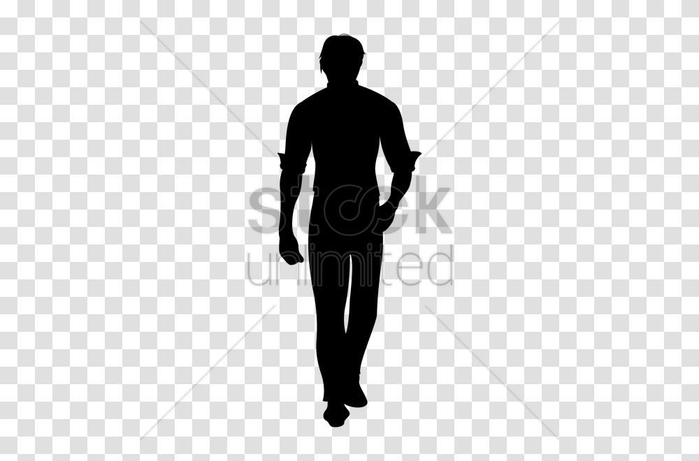 Silhouette Of Man Walking Vector Image, Triangle, People, Polo Transparent Png