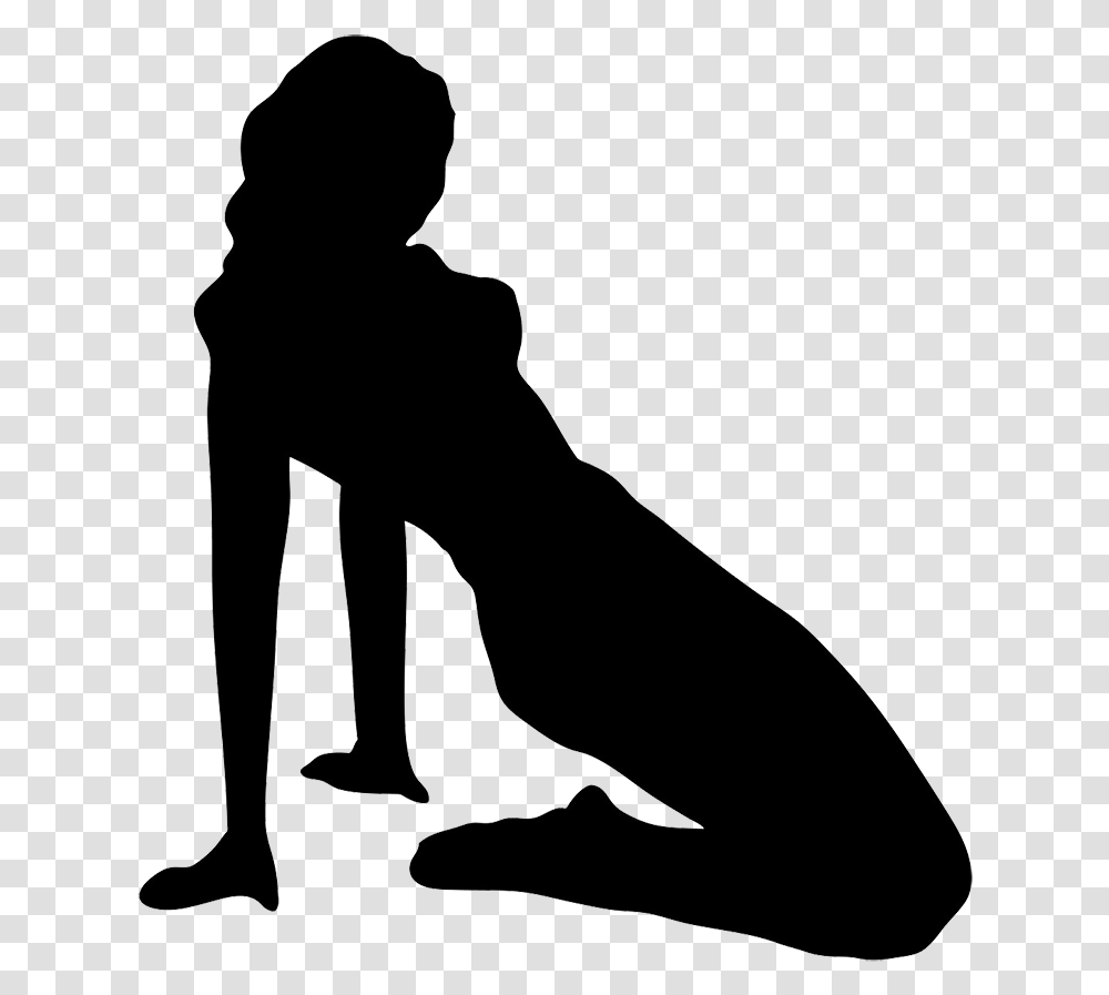 Silhouette Of Pin Up Girl Pin Up Girl Silhouette, Kneeling, Bow, Photography Transparent Png