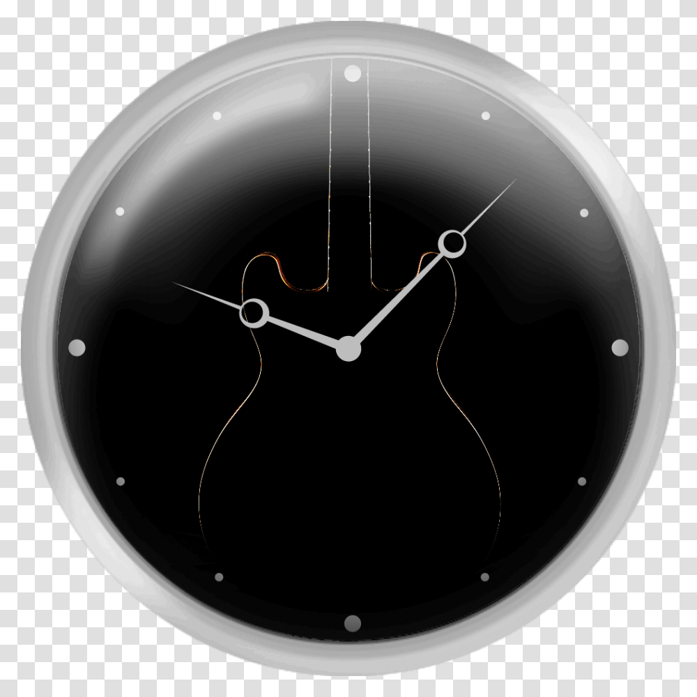 Silhouette Of The Electric Guitar Wall Clock, Helmet, Apparel, Analog Clock Transparent Png