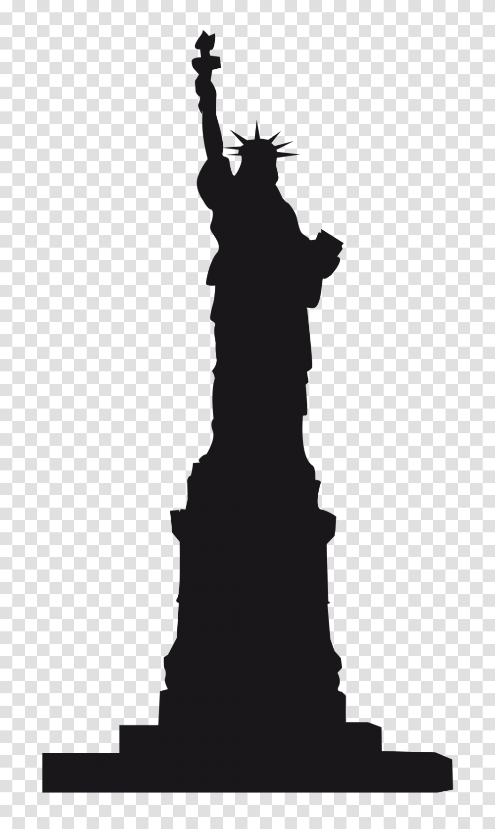 Silhouette Of The Statue Of Liberty In New York, Person, Arrow, Emblem Transparent Png