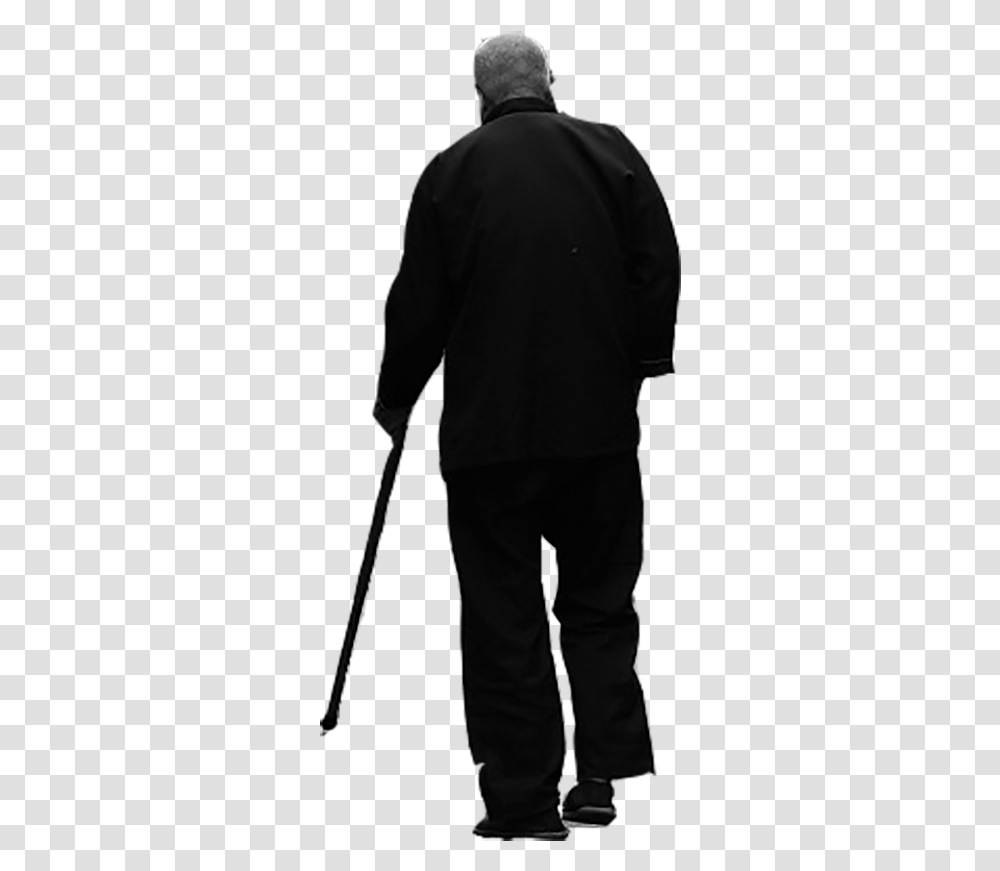 Silhouette Old Age Lonely Old Man Silhouette, Person, Sleeve, Coat Transparent Png