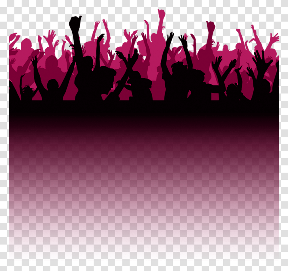Silhouette People Music Pink People Partying Silhouette, Crowd, Dance Pose, Leisure Activities, Audience Transparent Png