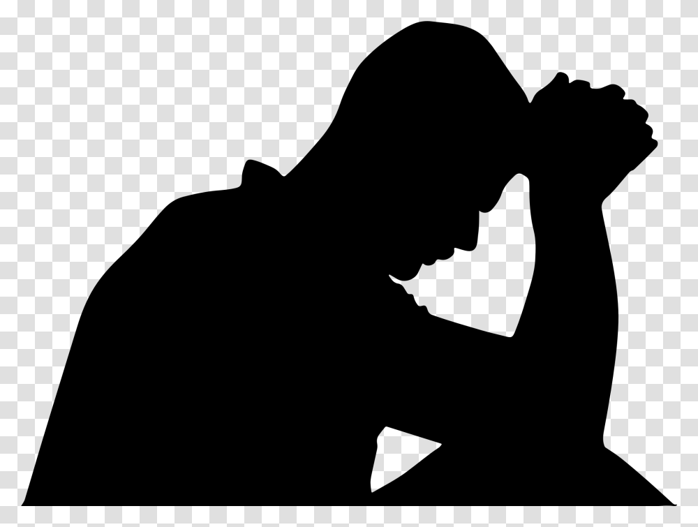 Silhouette People Praying Clipart, Gray, World Of Warcraft Transparent Png