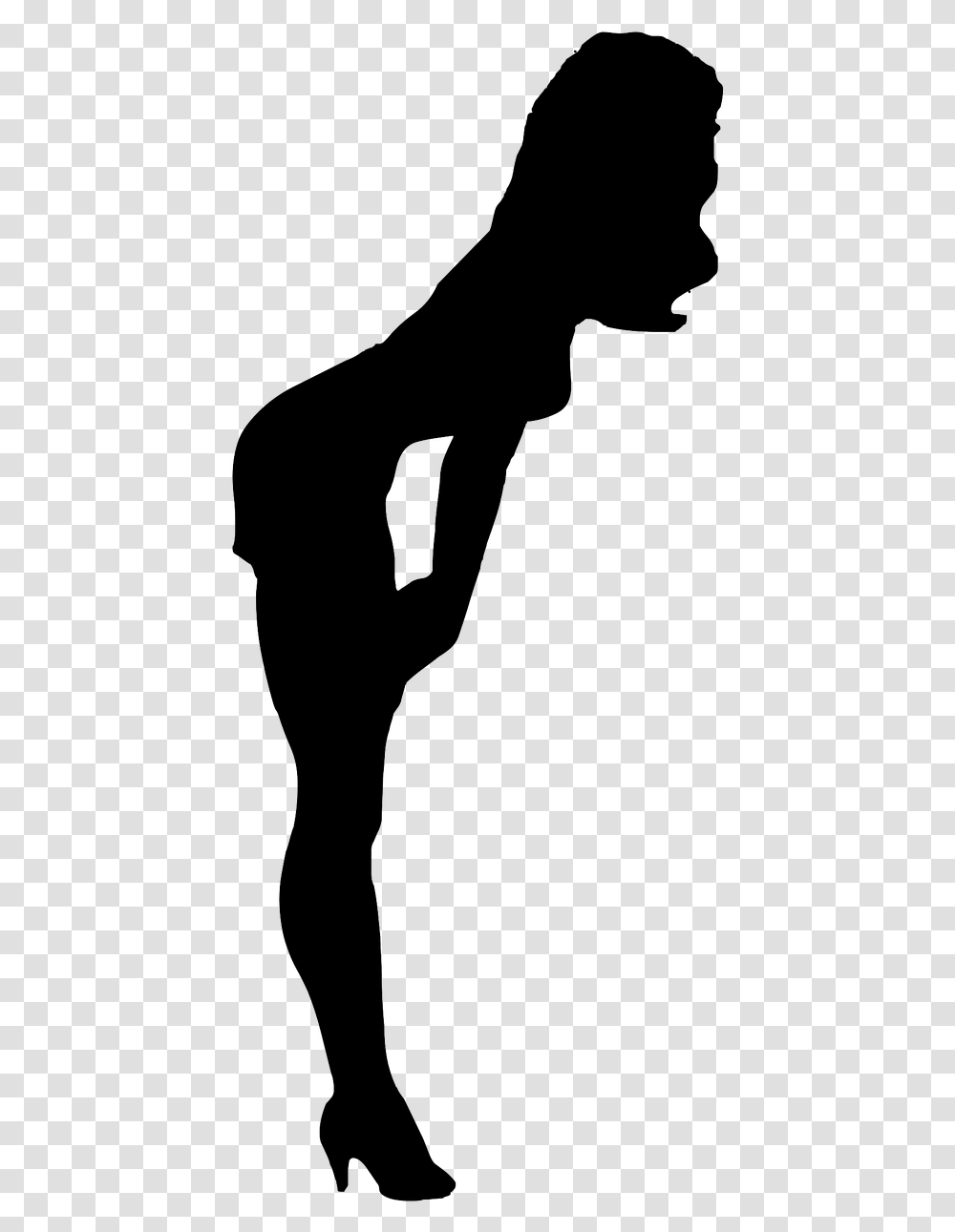 Silhouette People Sexy Girl Silhouette, Back, Stencil, Kneeling, Light Transparent Png