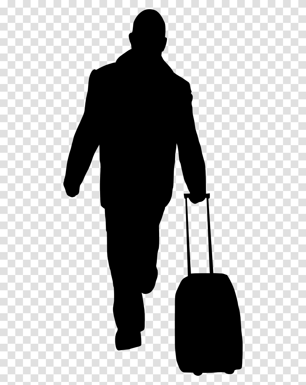 Silhouette People With Luggage, Person, Human, Architecture, Building Transparent Png
