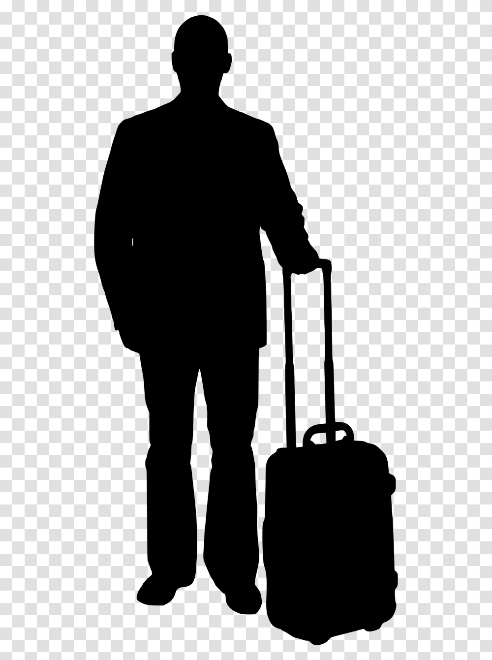 Silhouette People With Suitcase, Gray, World Of Warcraft Transparent Png