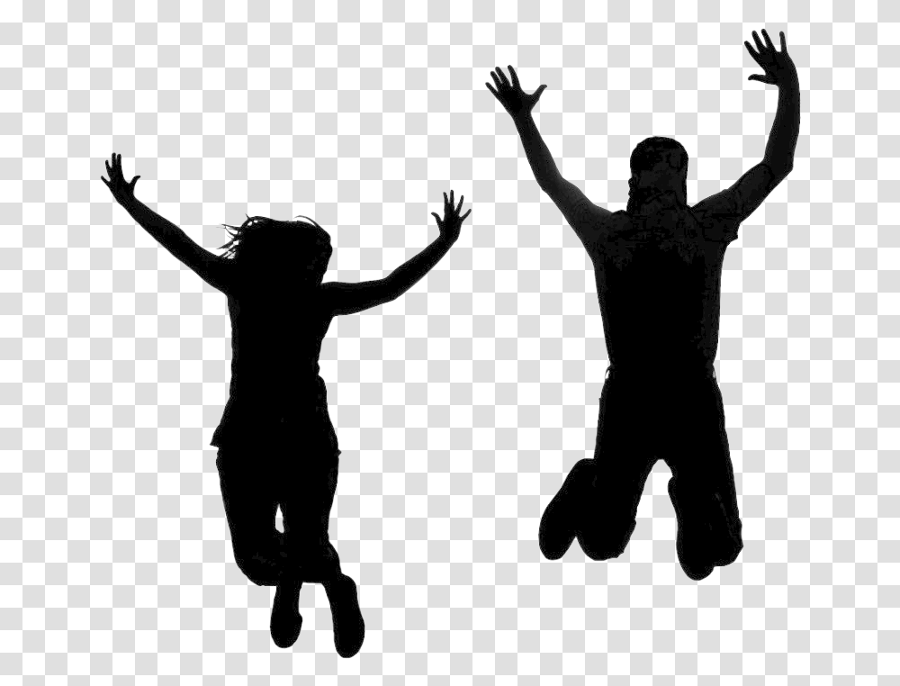 Silhouette Person Jumping Clip Art Happy People Silhouette, Hand, Arm, Antelope, Crowd Transparent Png