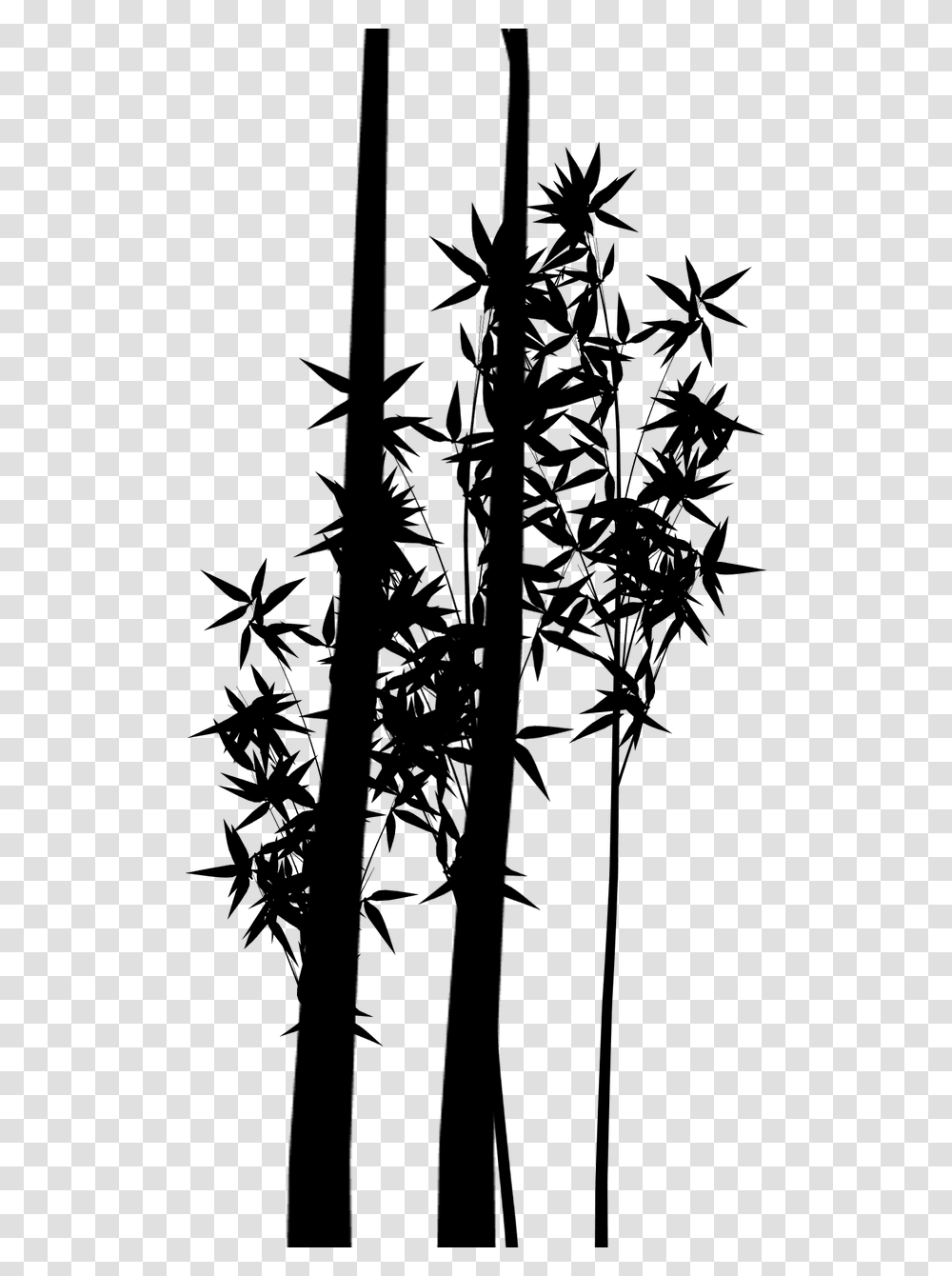 Silhouette Plant Stem Bamboo Branching Plants Silueta De Plantas, Gray, World Of Warcraft Transparent Png