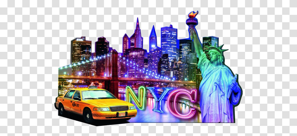 Silhouette Puzzle Skyline New York Jigsaws Puzzle Ravensburger Nyc Puzzle, Car, Vehicle, Transportation, Automobile Transparent Png