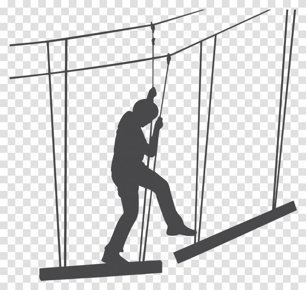 Silhouette Ropes Course Ropes Course Clipart Background, Person, Human, Acrobatic, Sport Transparent Png