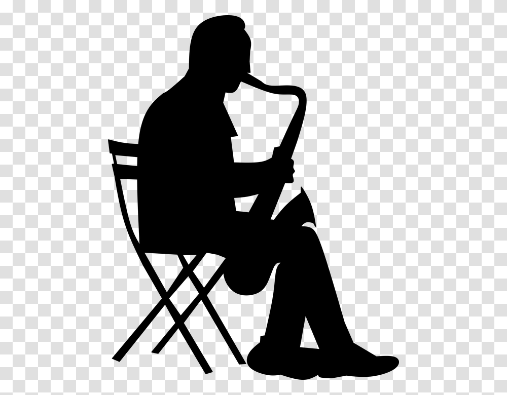 Silhouette Saxophonist Man Jazz Saxophone Suit Silhouette Saxophoniste, Gray, World Of Warcraft Transparent Png