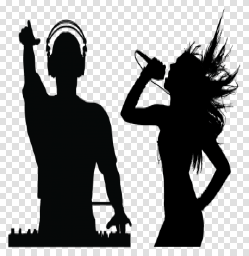 Silhouette Shadow Black Music Dj Discjockey Singing Silhouette, Person, Dance Pose, Leisure Activities, People Transparent Png