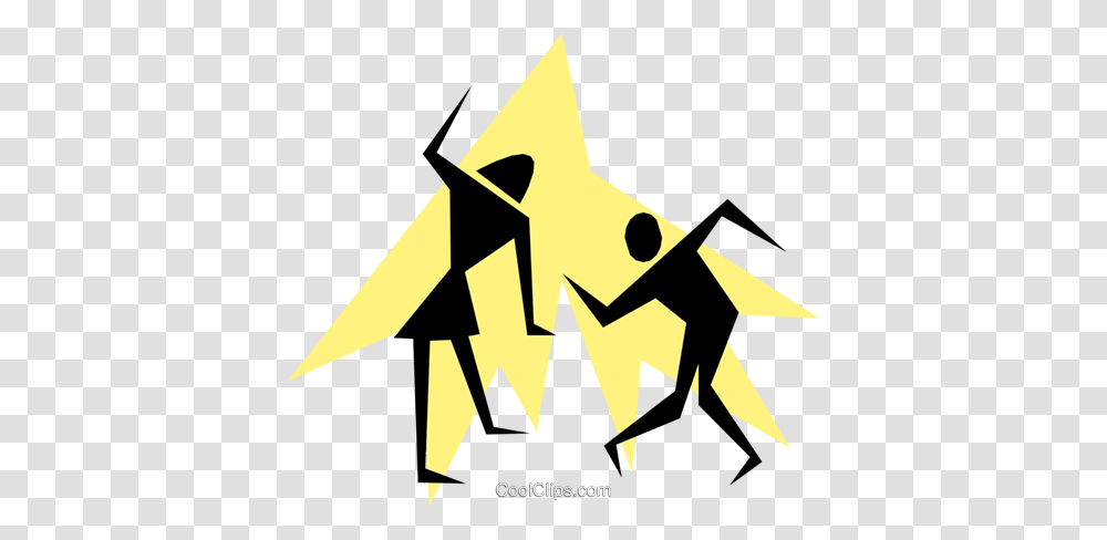 Silhouette Stick People Dancing Royalty Free Vector Clip Art, Star Symbol, Paper, Cross Transparent Png