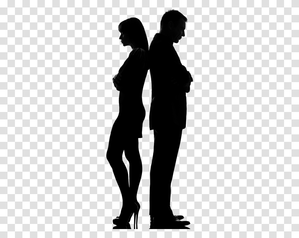 Silhouette Stock Photography Female Standing Silhouette Man Woman, Person, Suit, Overcoat Transparent Png
