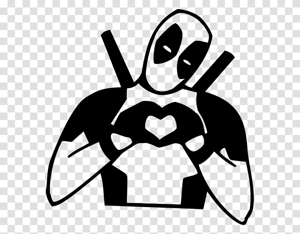 Silhouette Super Heroes Deadpool Silhouette, Gray, World Of Warcraft Transparent Png