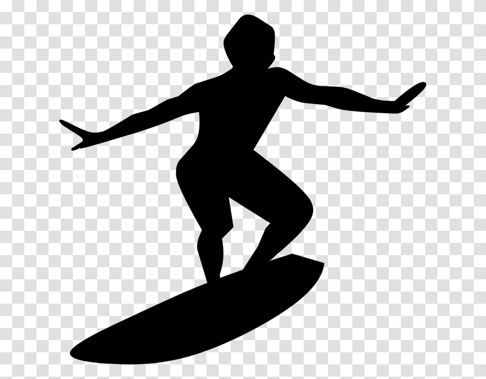 Silhouette Surfboard Sport Isolated Man Adventure Silhueta Surfista, Gray, World Of Warcraft Transparent Png