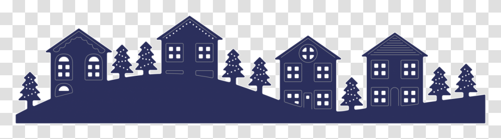 Silhouette Terraced House Neighbourhood Houses Silhouette, Tree, Plant, Ornament, Christmas Tree Transparent Png