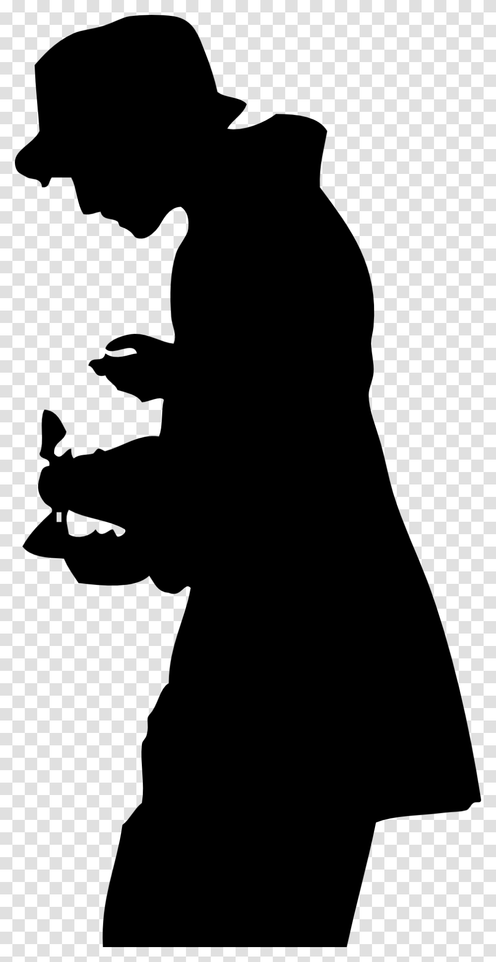 Silhouette Top Hat 1920s Camera Advertisement, Person, Human, Kneeling, Stencil Transparent Png