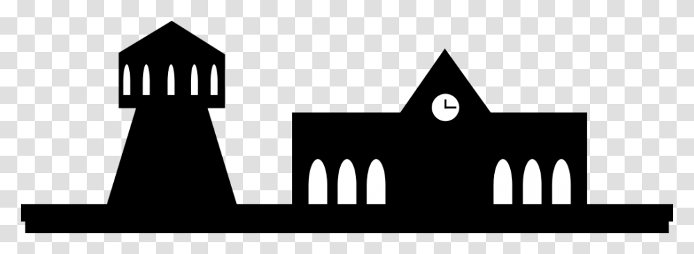 Silhouette Train Station, Building, Architecture Transparent Png