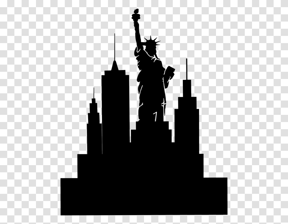 Silhouette Usa America Freedom July4th Statue Of Liberty, Gray, World Of Warcraft Transparent Png
