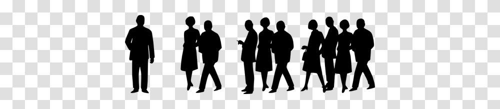 Silhouette Vector Illustration Of Group Of People, Gray, World Of Warcraft Transparent Png