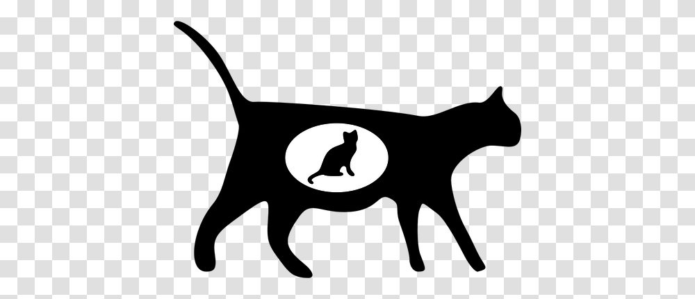 Silhouette Vector Image Of A Pregnant Cat, Moon, Outdoors, Nature, Sport Transparent Png