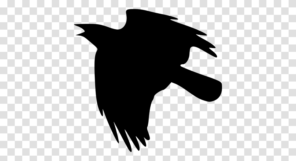 Silhouette Vector Image Of Crow Flying Up, Gray, World Of Warcraft Transparent Png