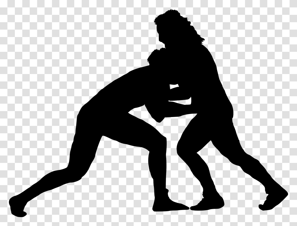 Silhouette Vector Wrestling Clipart, Gray, World Of Warcraft Transparent Png