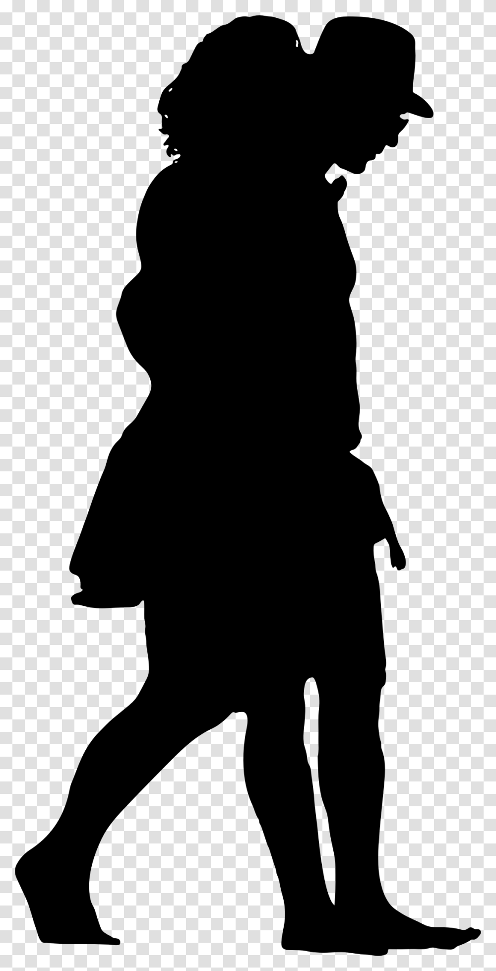 Silhouette Walking Couple Clip Art People Walking Silhouette, Gray Transparent Png