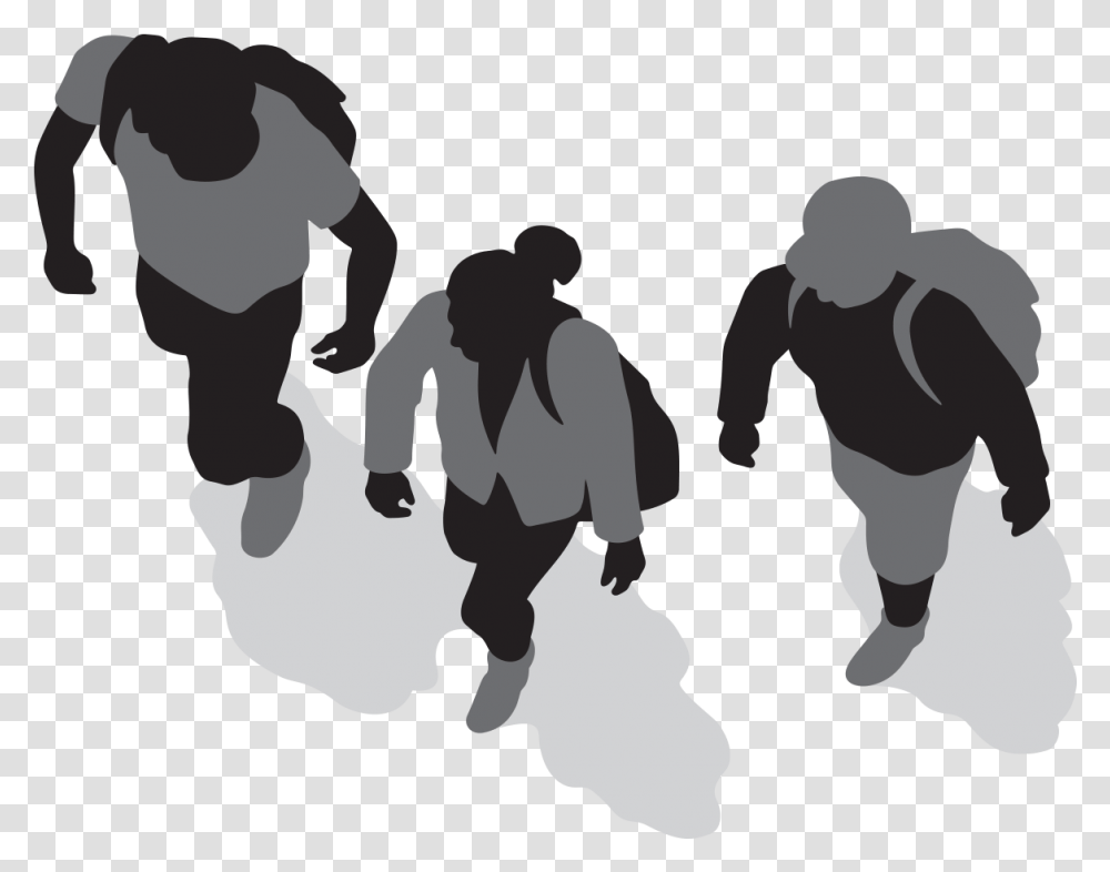 Silhouette Walking Drawing Sport Human Top View, Person, People, Team Sport, Crowd Transparent Png