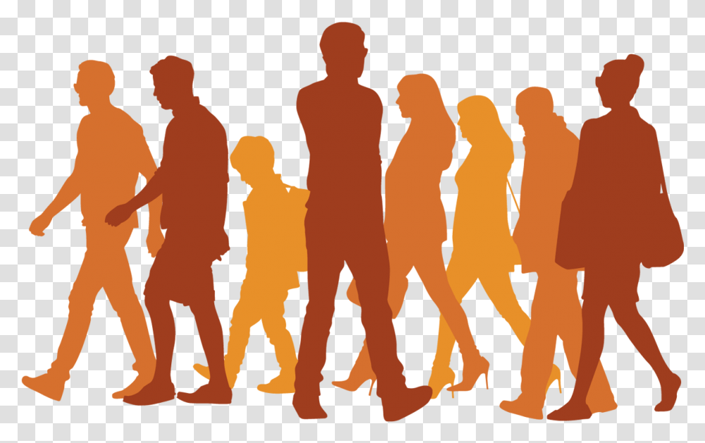 Silhouette Walking Icon Passersby Walking Silhouette Walking People Vector, Person, Crowd, Poster, Advertisement Transparent Png