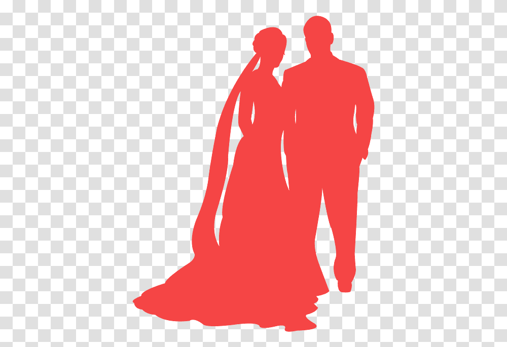 Silhouette Wedding Couple Red, Sleeve, Long Sleeve, Person Transparent Png