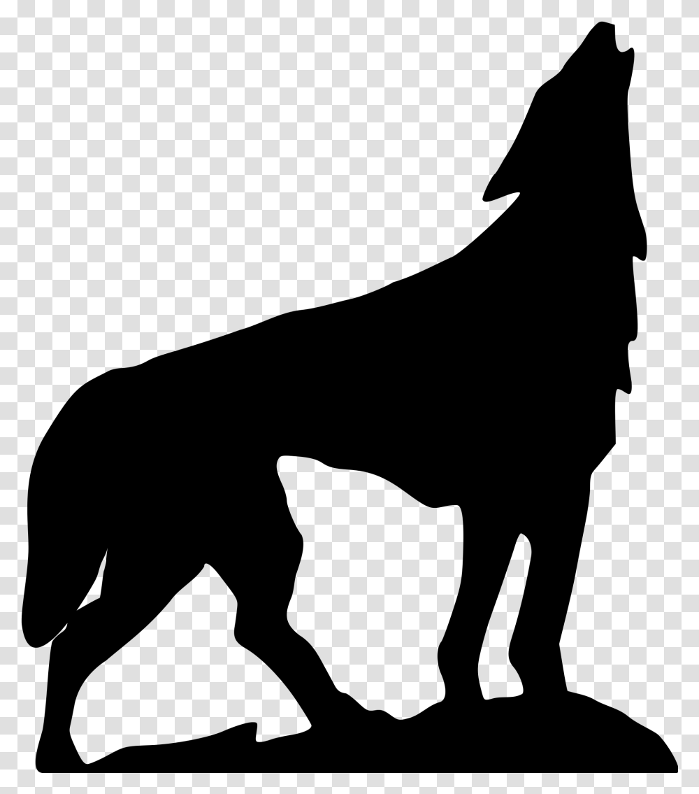 Silhouette Wolf Howling At Howling Wolf Silhouette, Gray, World Of Warcraft Transparent Png