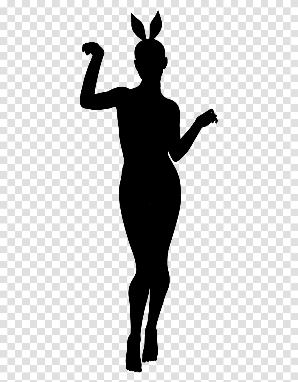 Silhouette Woman Bunny Free Photo Silhouette Clipart, Gray, World Of Warcraft Transparent Png