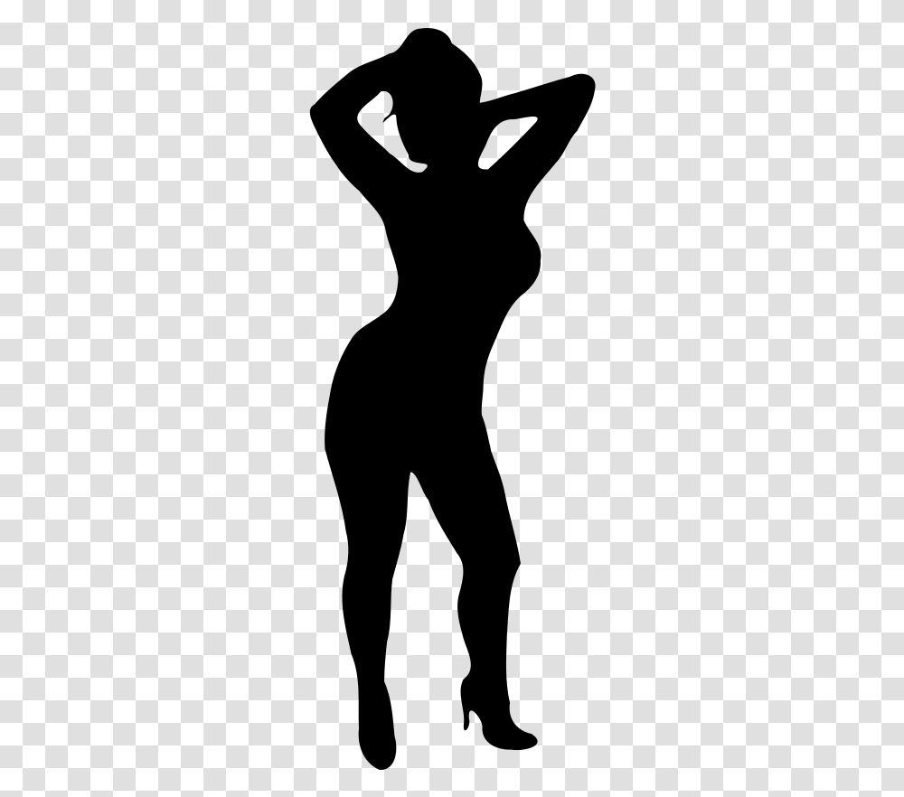Silhouette Woman Female Clip Art Curvy Black Woman Silhouette, Gray, World Of Warcraft Transparent Png