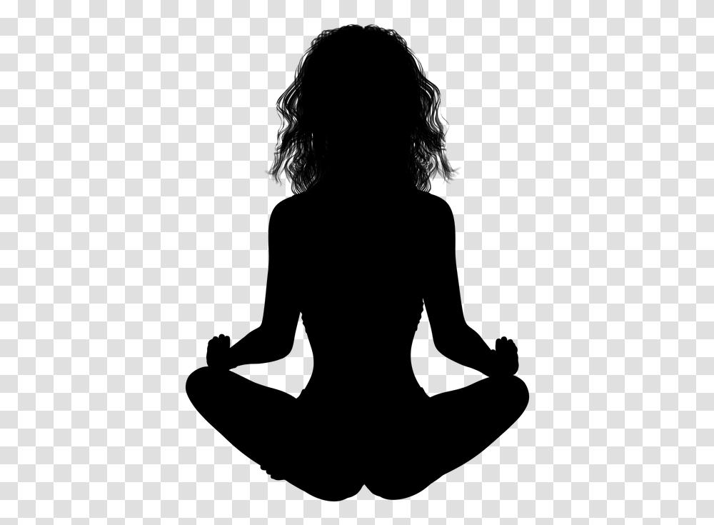 Silhouette Woman Girl Sitting Legged Yoga Slim Silhouette Of A Woman Sitting, Gray, World Of Warcraft Transparent Png