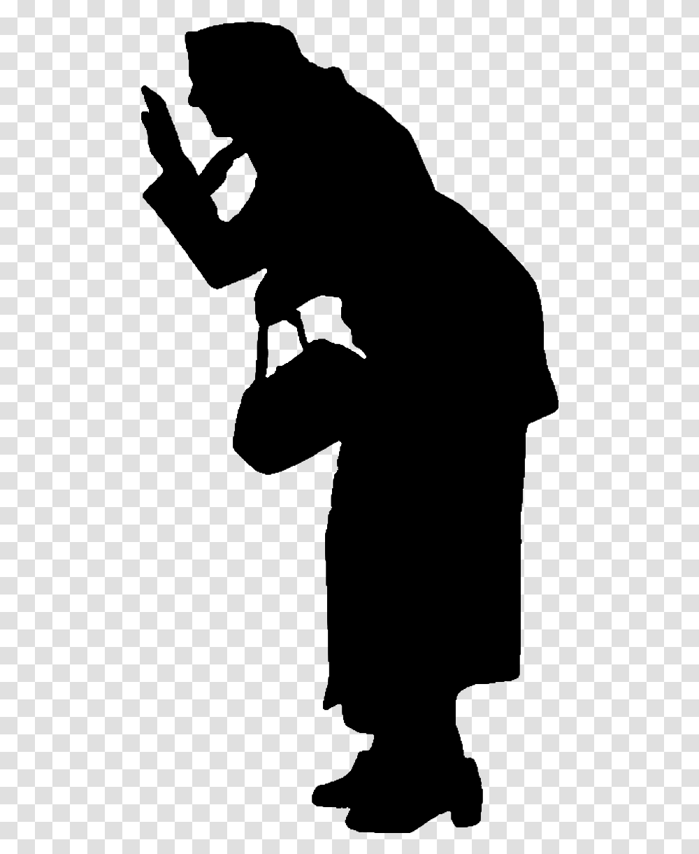 Silhouette Woman Old Age Human Behavior Image Old Woman Silhouette, Gray, World Of Warcraft Transparent Png