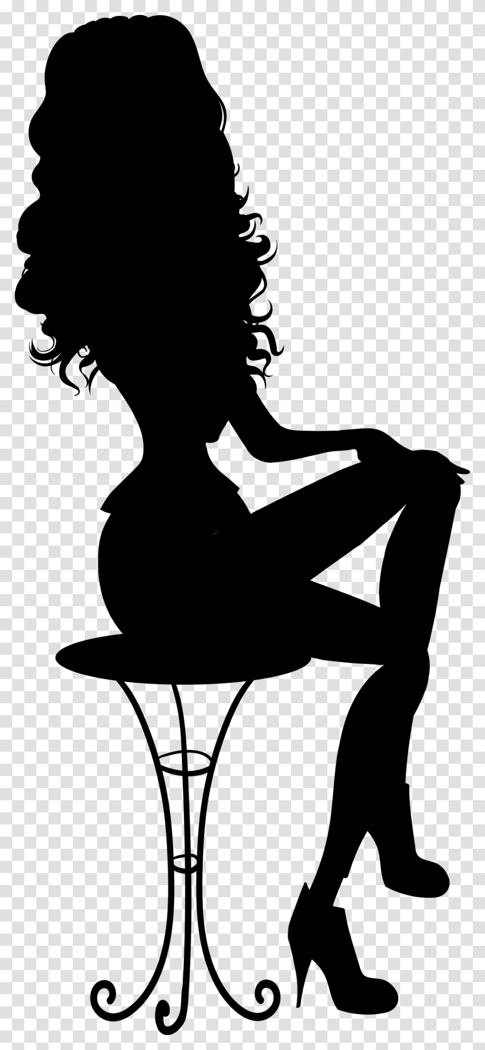 Silhouette Woman Sitting Down, Gray, World Of Warcraft Transparent Png