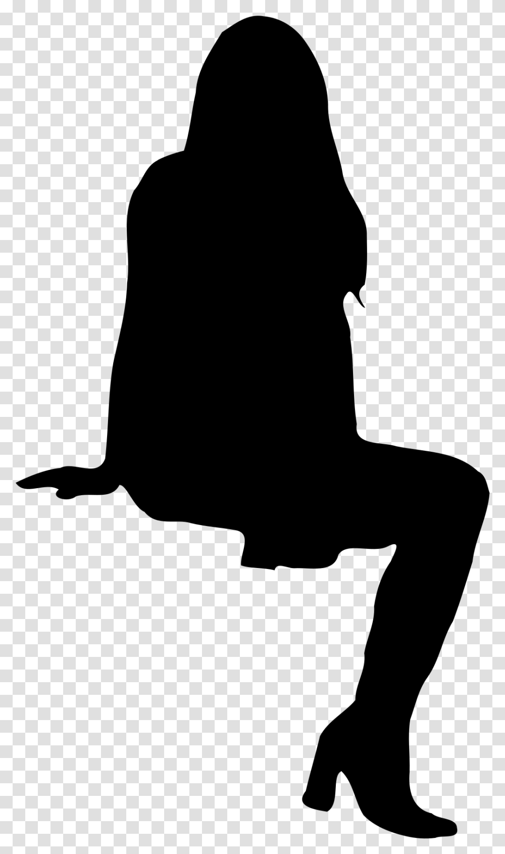 Silhouette Woman Sitting Silhouette, Gray, World Of Warcraft Transparent Png