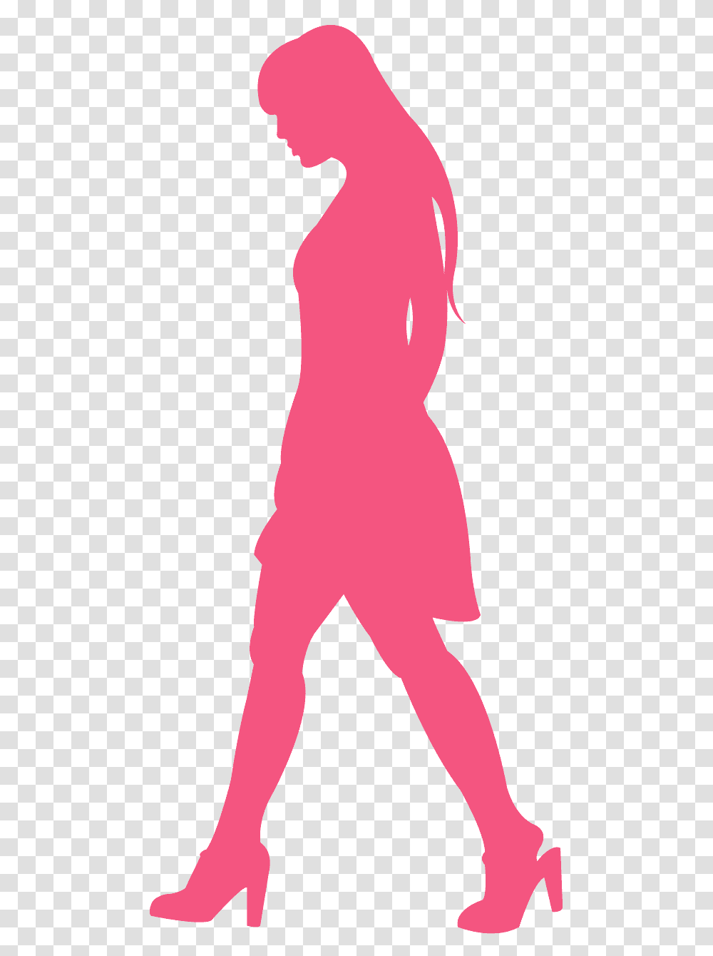 Silhouette Woman Walking Clipart, Standing, Person, Dress Transparent Png