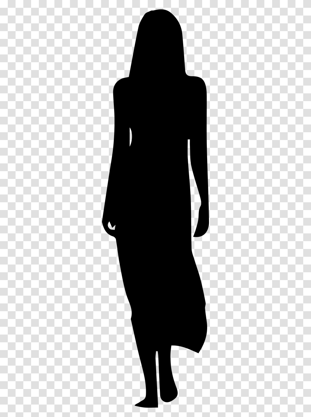 Silhouette Woman Walking Woman In Dress Icon, Gray, World Of Warcraft Transparent Png