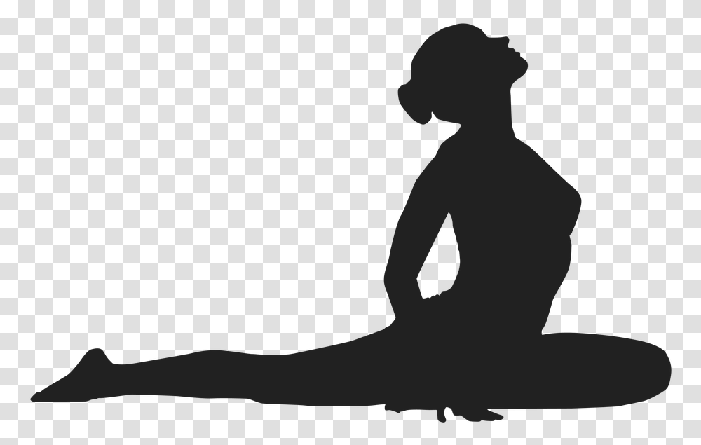 Silhouette Woman Yoga Silhouette Yoga Sports Woman Yoga Silhouette, Person, Human, Kneeling Transparent Png
