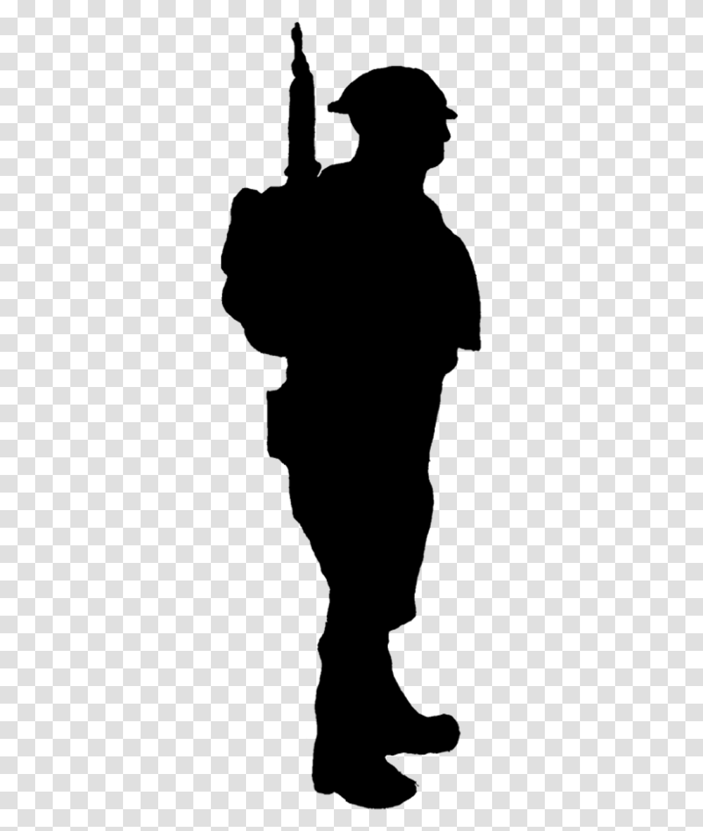 Silhouette Ww1 Soldier Outline, Gray, World Of Warcraft Transparent Png