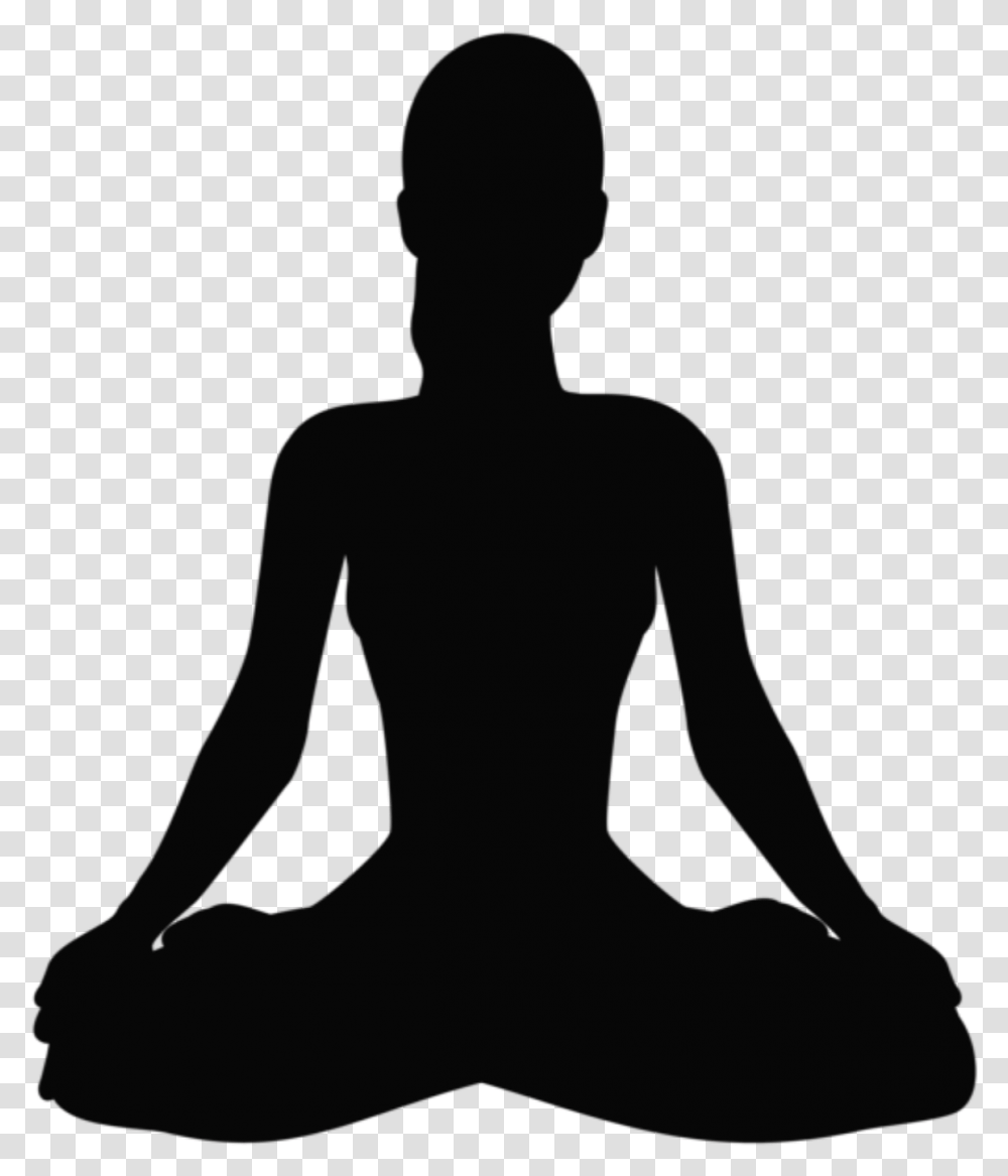 Silhouette Yoga Woman Girl Freetoedit Silhouette Of Woman Meditating, Person, Human, Fitness, Working Out Transparent Png