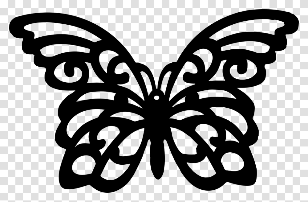 Silhouettes Clipart Flying Butterfly Vector Butterfly Silhouette, Gray, World Of Warcraft Transparent Png